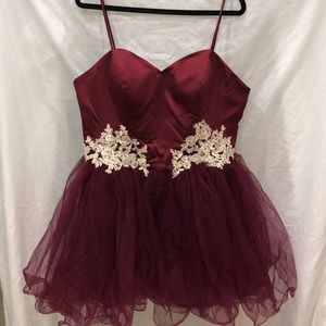 Short Red/Burgundy Homecoming Dress